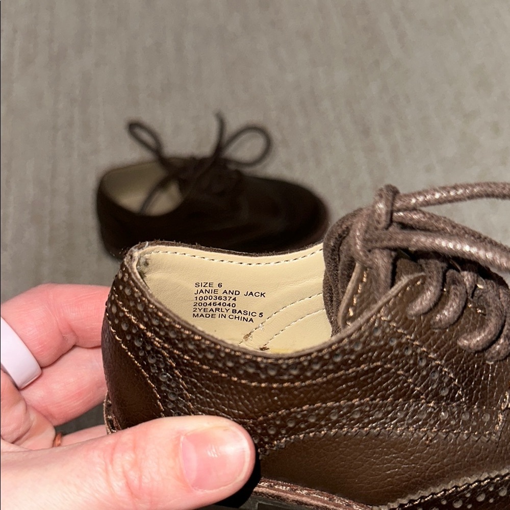 Janie and Jack Brown Kids Dress Shoes - Picture 6 of 6